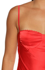 Tinsley Red Satin Party Mini Dress Image