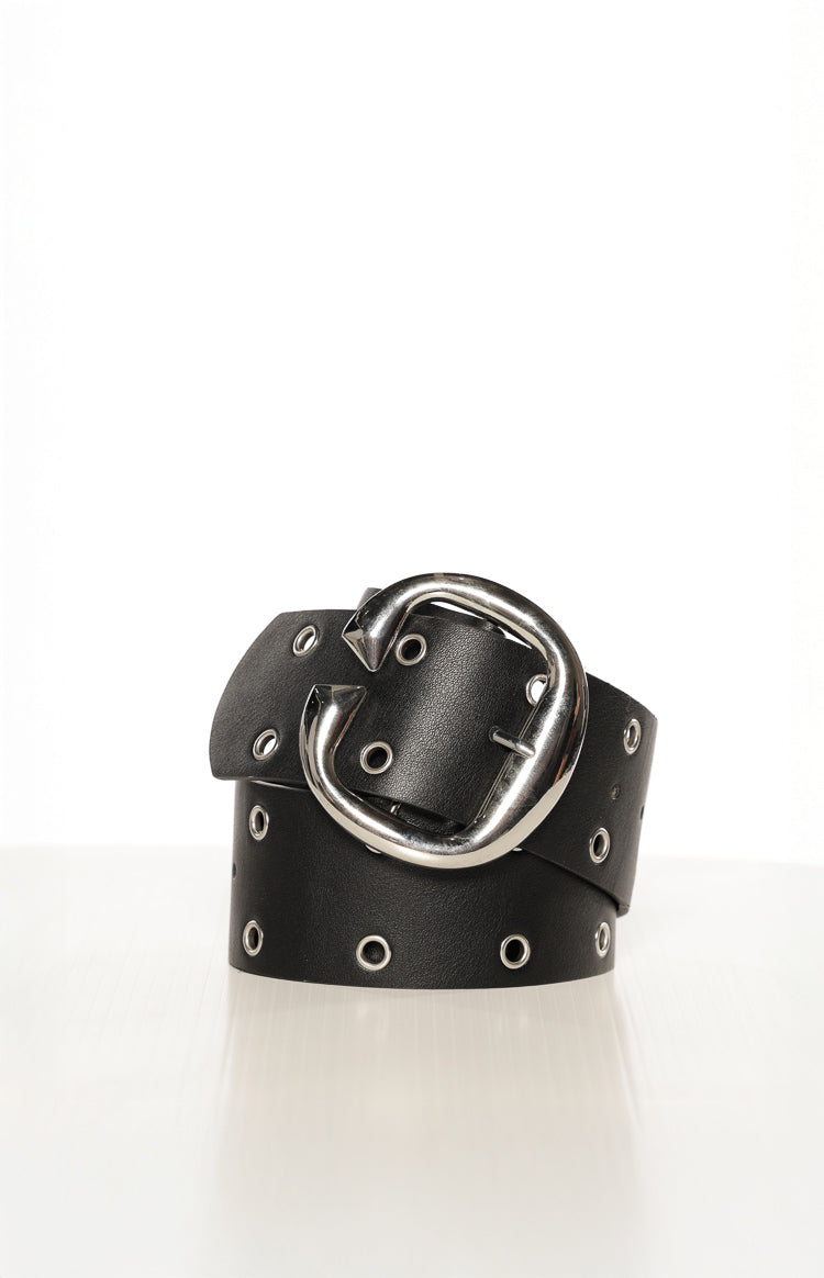 Vandal Black and Silver Eyelet Belt Image