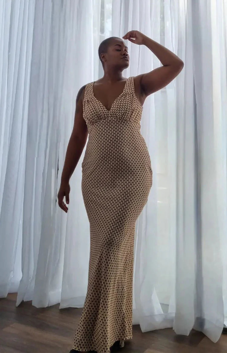 Verlaine Beige Maxi Dress