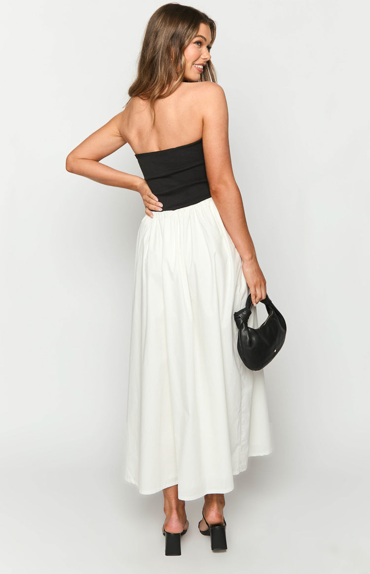 Wakerley Black Contrast Strapless Maxi Dress Image