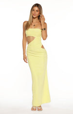 Xela Yellow Strapless Maxi Dress Image