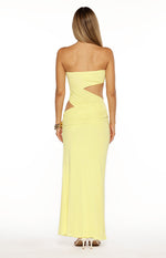Xela Yellow Strapless Maxi Dress Image
