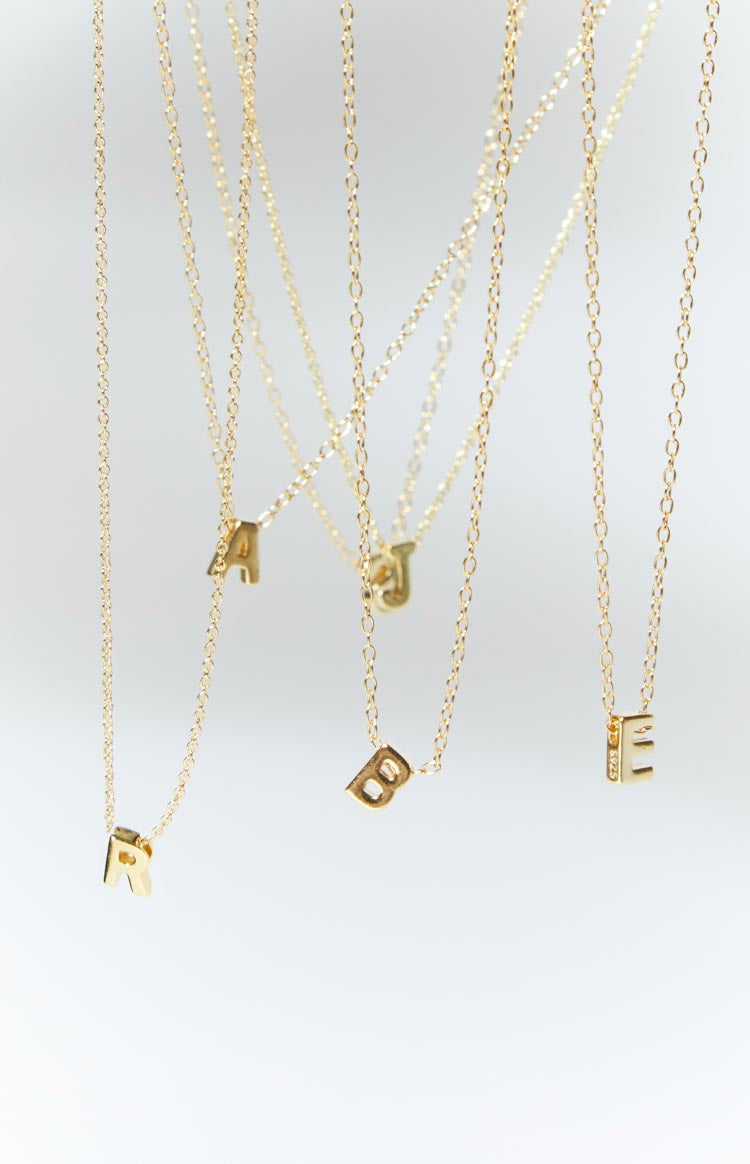 18k Letter Gold Necklace Image