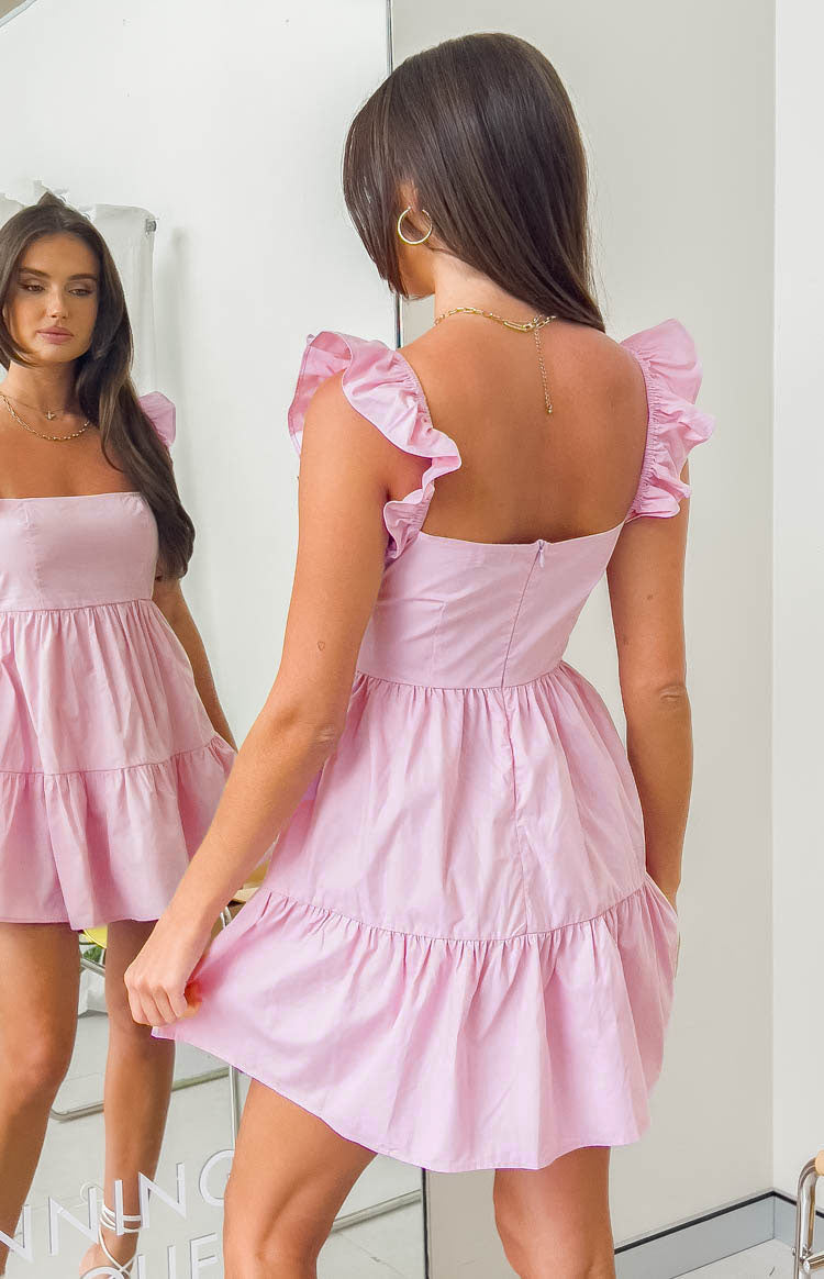 Adair Pink Frill Tiered Mini Dress Image