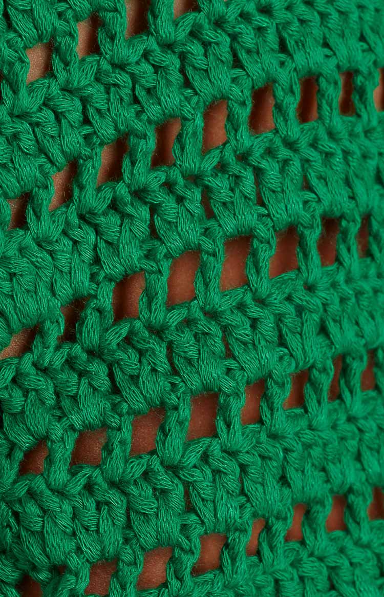 Avani Green Halter Neck Crochet Top Image