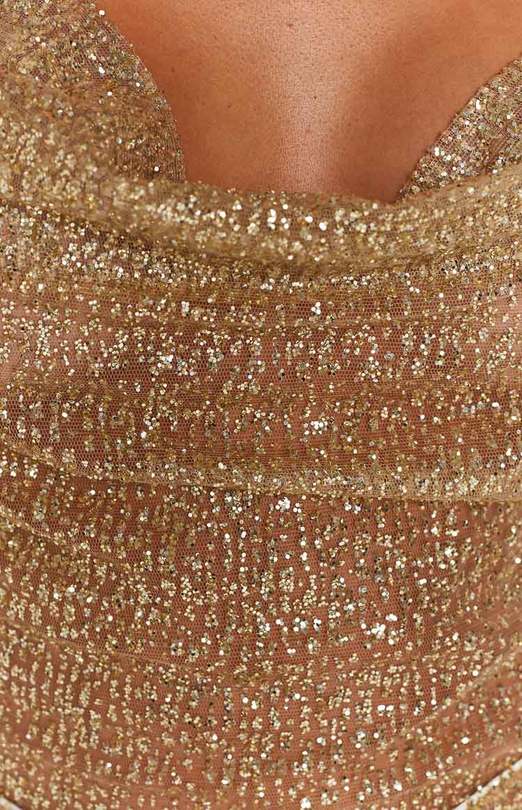 Charmaine Gold Glitter Mini Dress Image