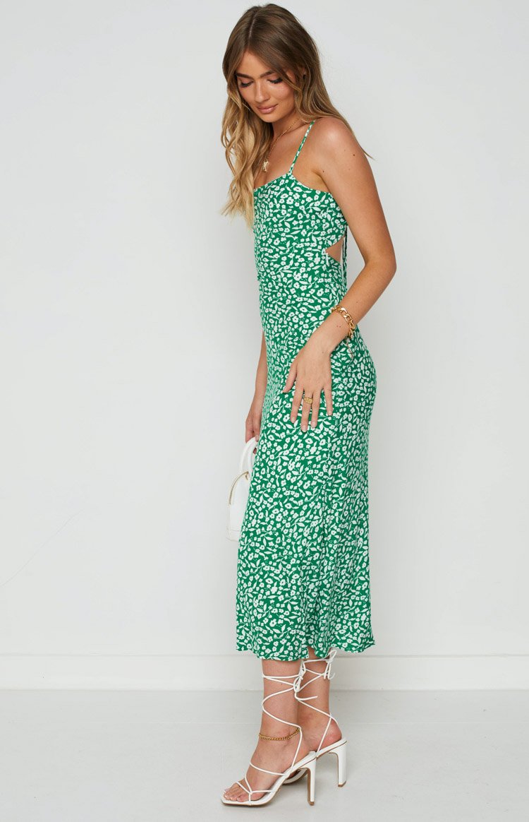 Delphine Green Floral Midi Dress Image