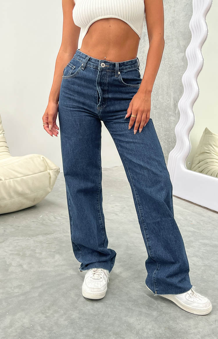 Essie Dark Blue Straight Leg Jeans
