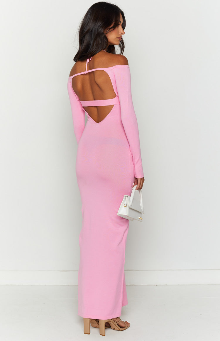 Good Days Pink Long Sleeve Knit Maxi Dress Image