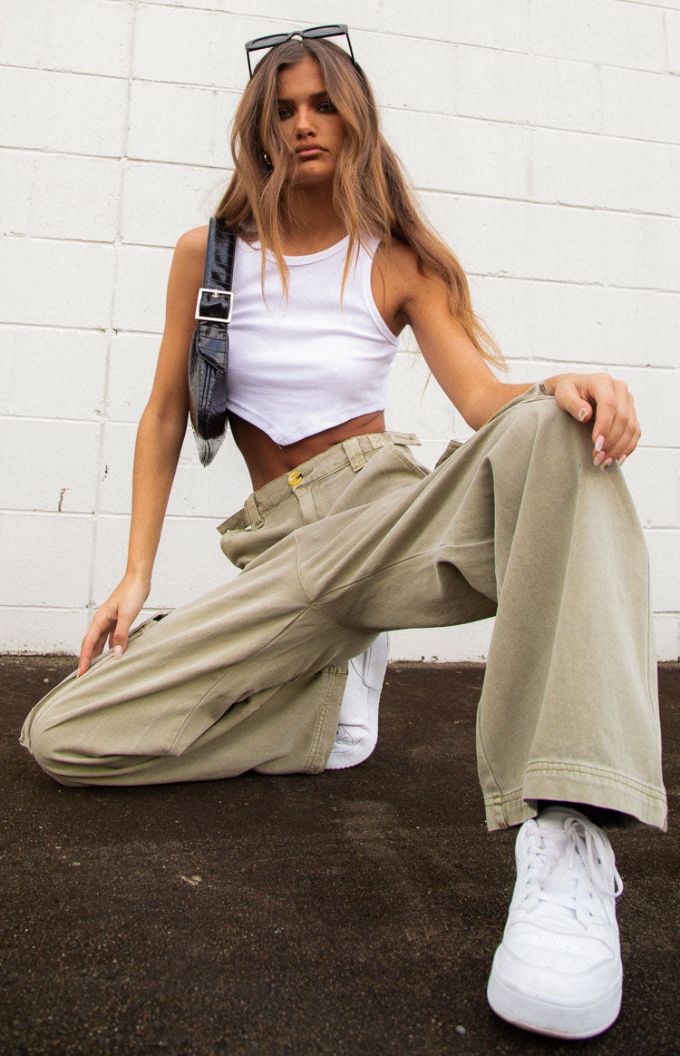 Helley Khaki Cargo Pants Image