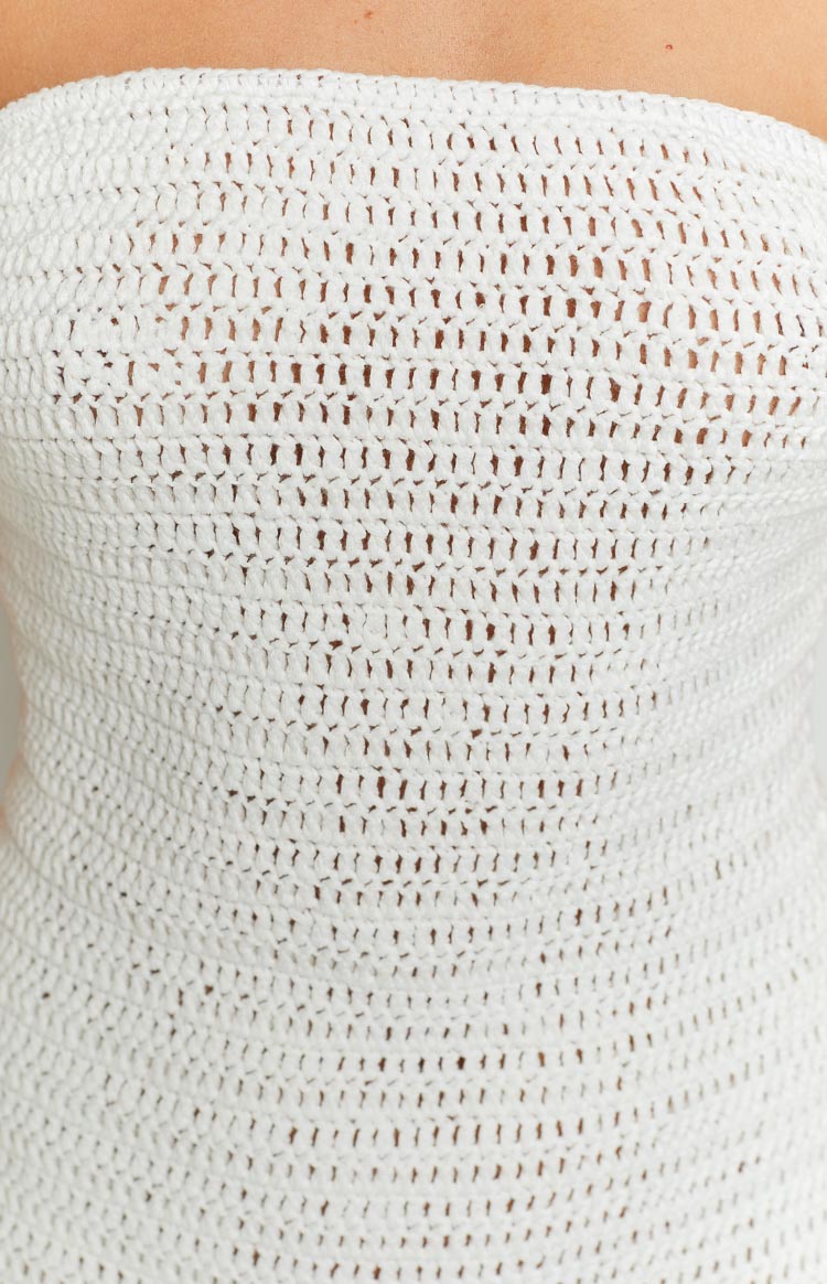 July White Knit Mini Dress Image
