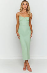 Long Island Green Midi Mesh Dress Image