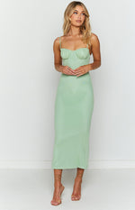 Long Island Green Midi Mesh Dress Image