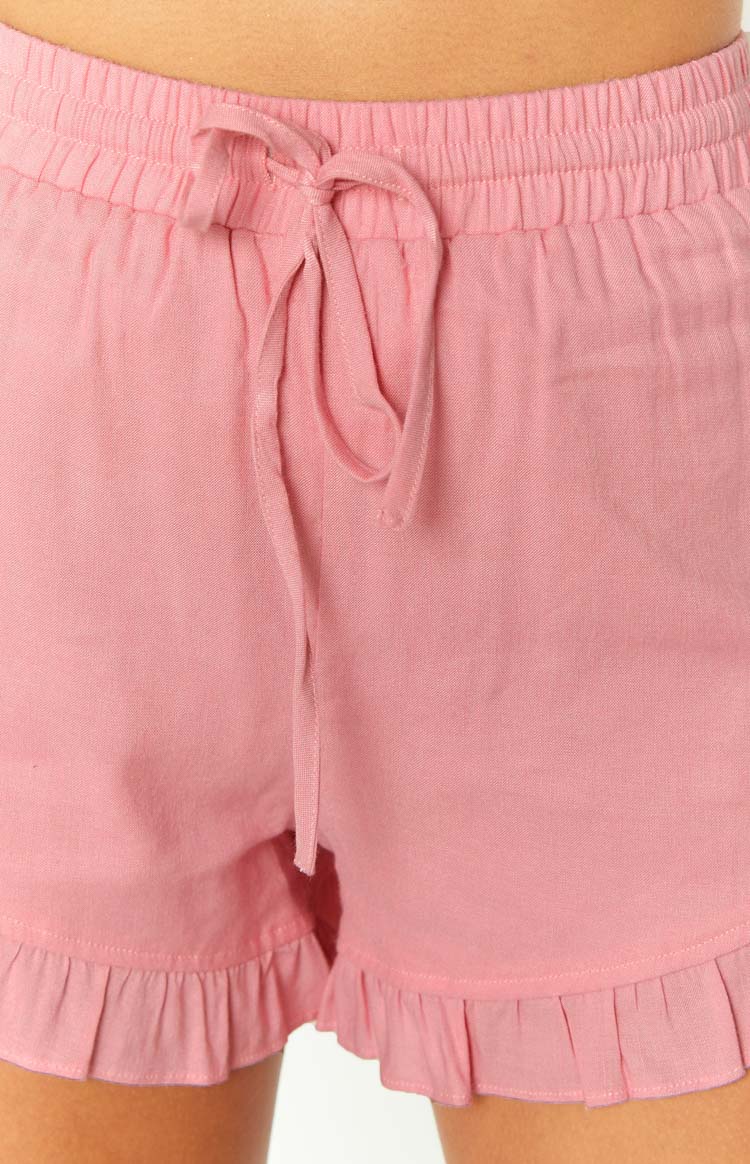 Lydia Pink Linen Blend Shorts Image