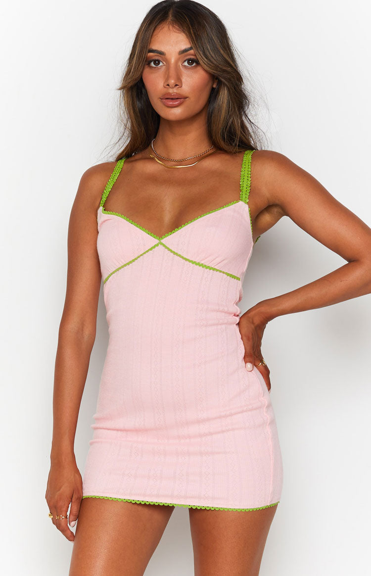 Nicole Rib Mini Dress Pink Image