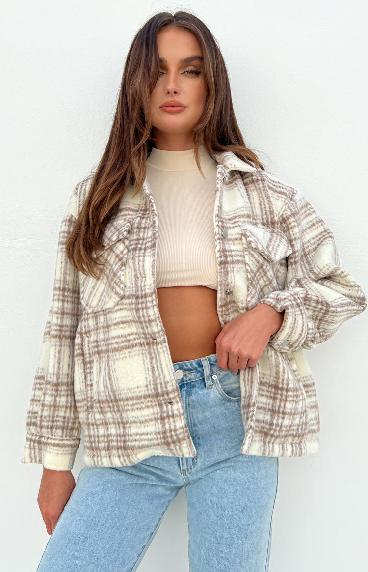 Orson Fleece Cream Check Jacket Image