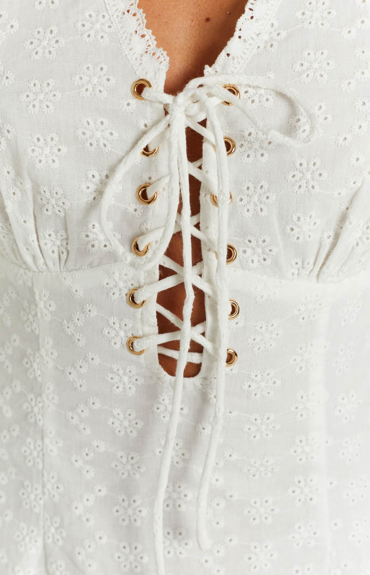 Poppy White Mini Dress Image