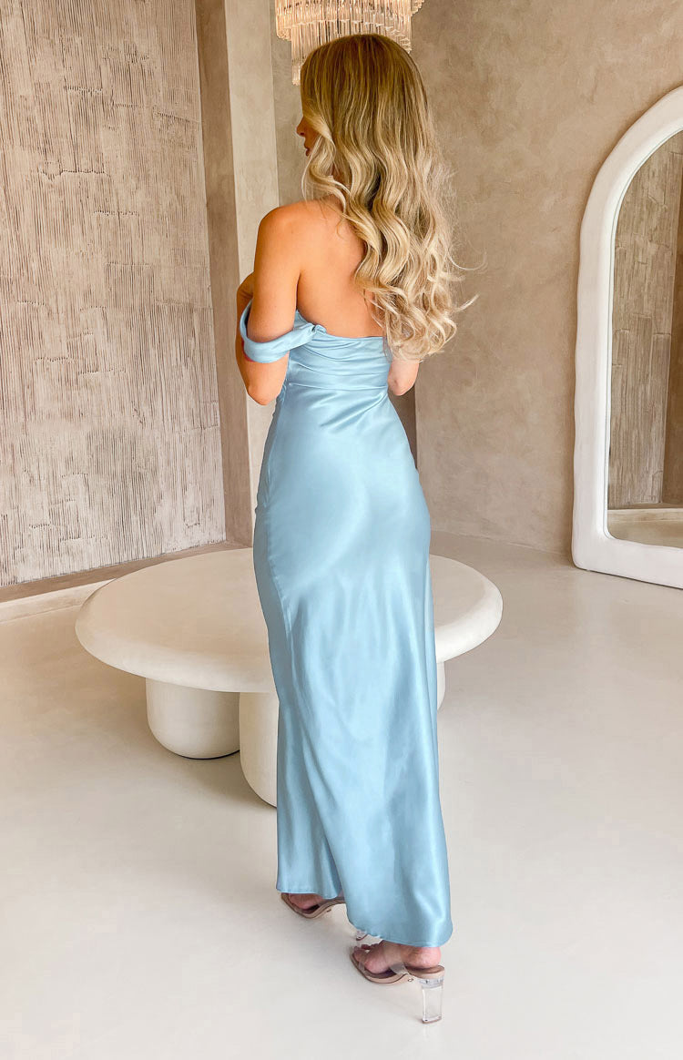 Blue Off-Shoulder Blue Gown by HER CLOSET for rent online | FLYROBE